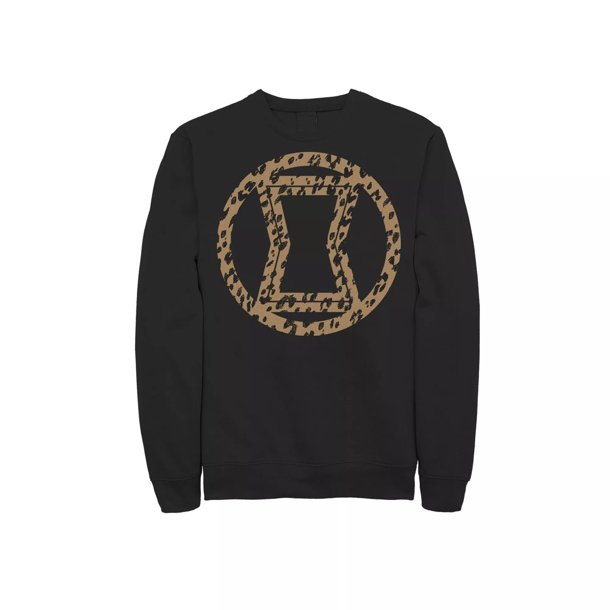 Mens Marvel Widow Leopard Logo Fill Sweatshirt Product Image
