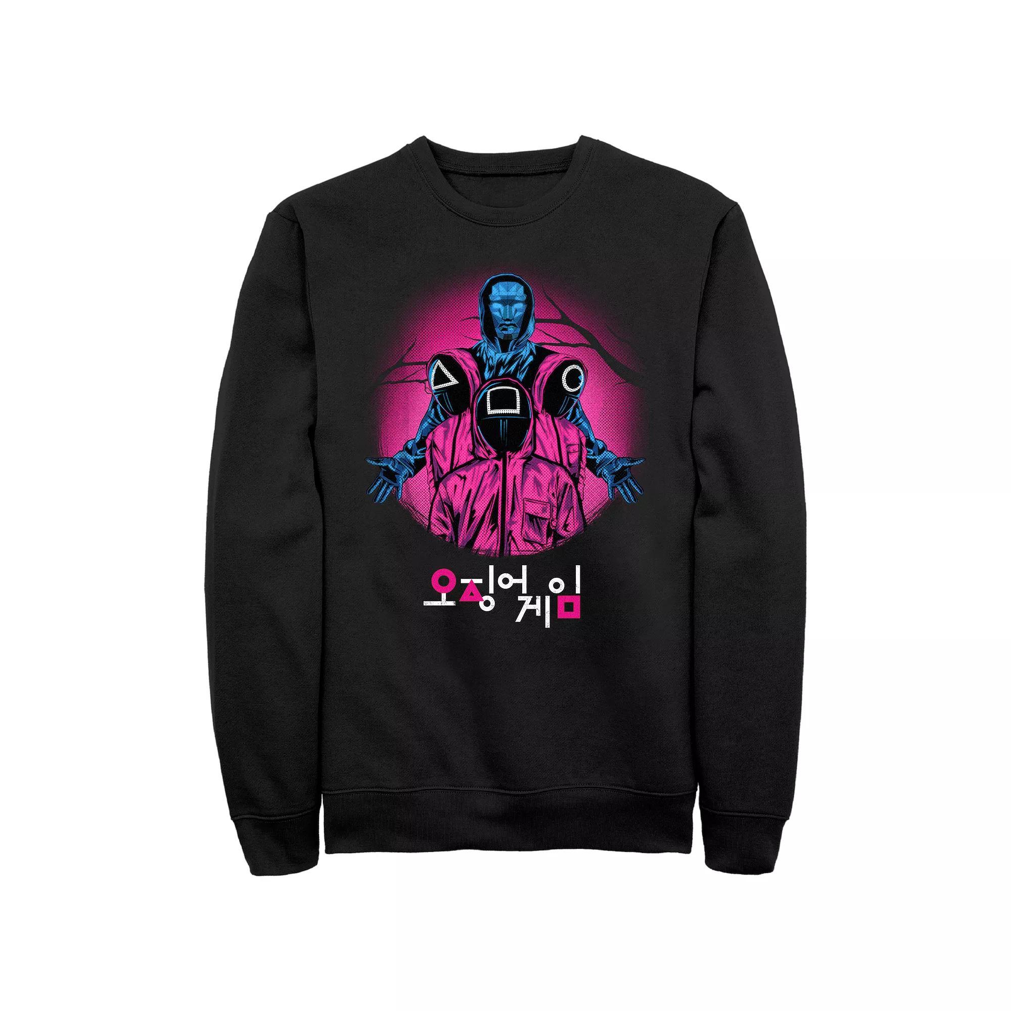 Men's Squid Game Squid Trio Haunt Graphic Fleece, Size: 3XL, Black Product Image
