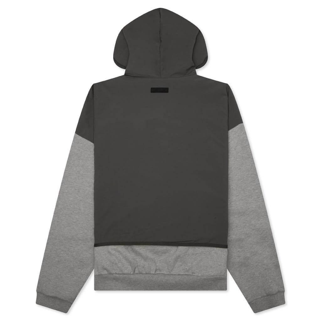 Nylon Fleece Hooded Sweater - Dark Heather Oatmeal/Ink Male Product Image
