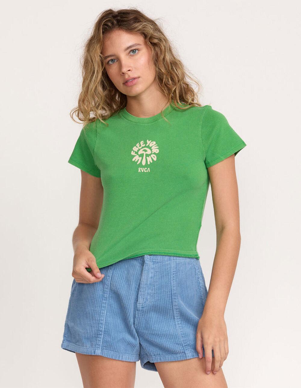 RVCA 411 Womens Fitted Baby Tee - GREEN Product Image