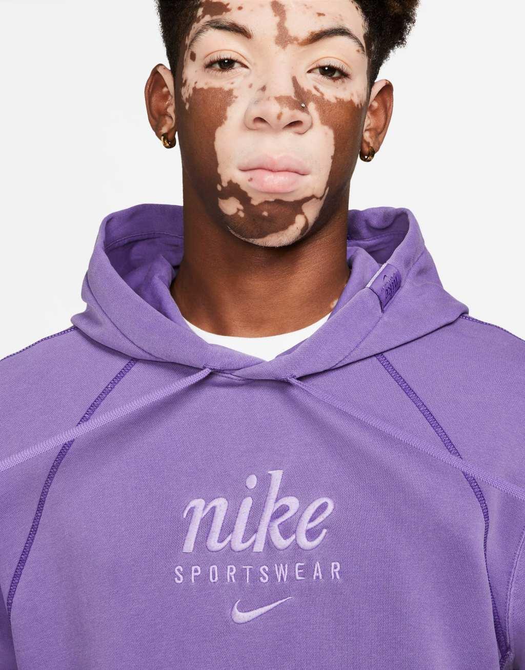 Nike Classic Heritage washed hoodie in purple  Product Image