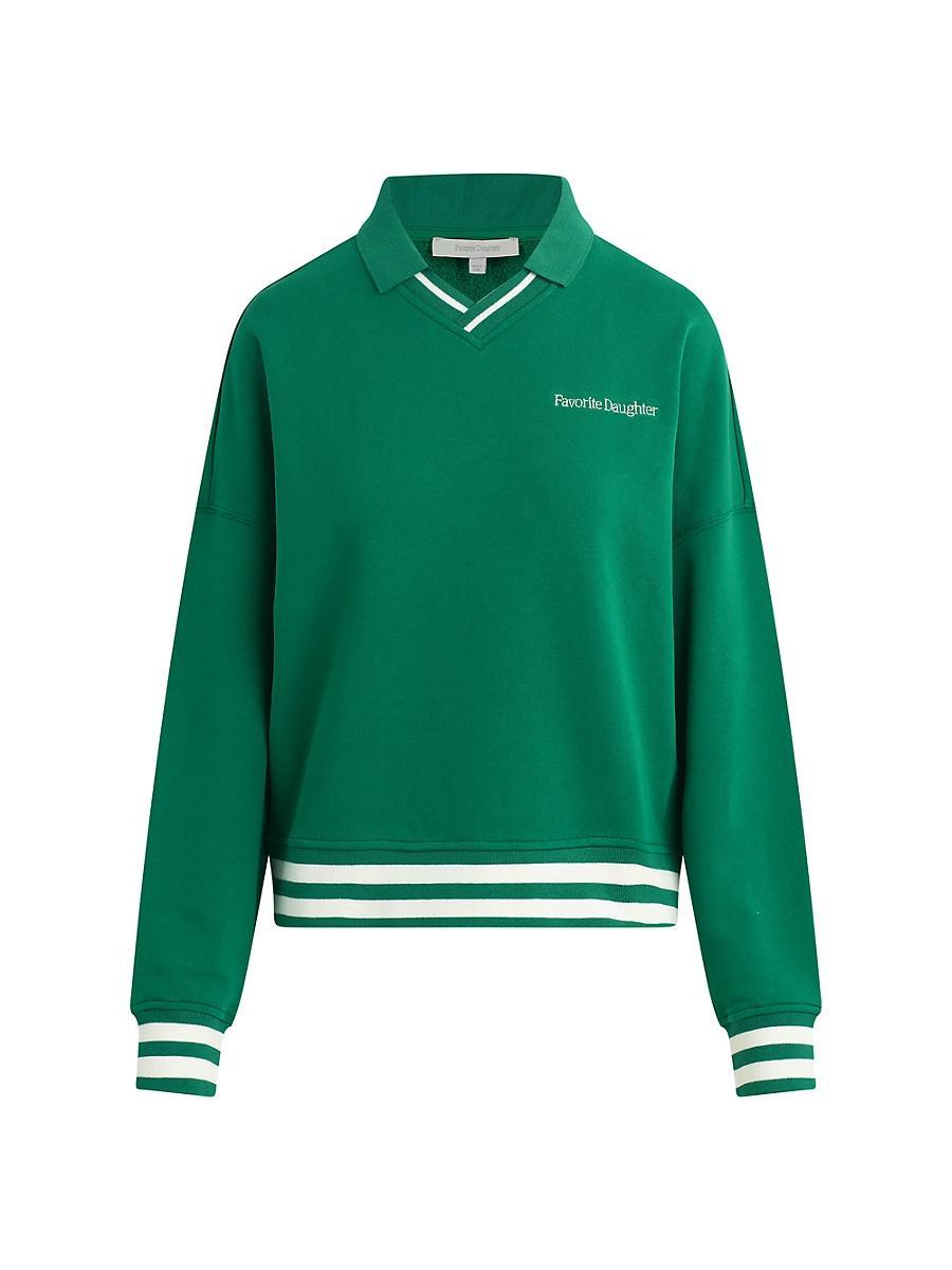 Womens Ivy League Logo-Embroidered Cotton Rugby Sweater Product Image