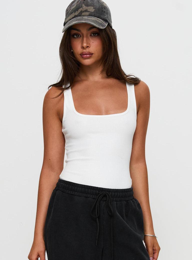 Baseline Rib Bodysuit White Product Image