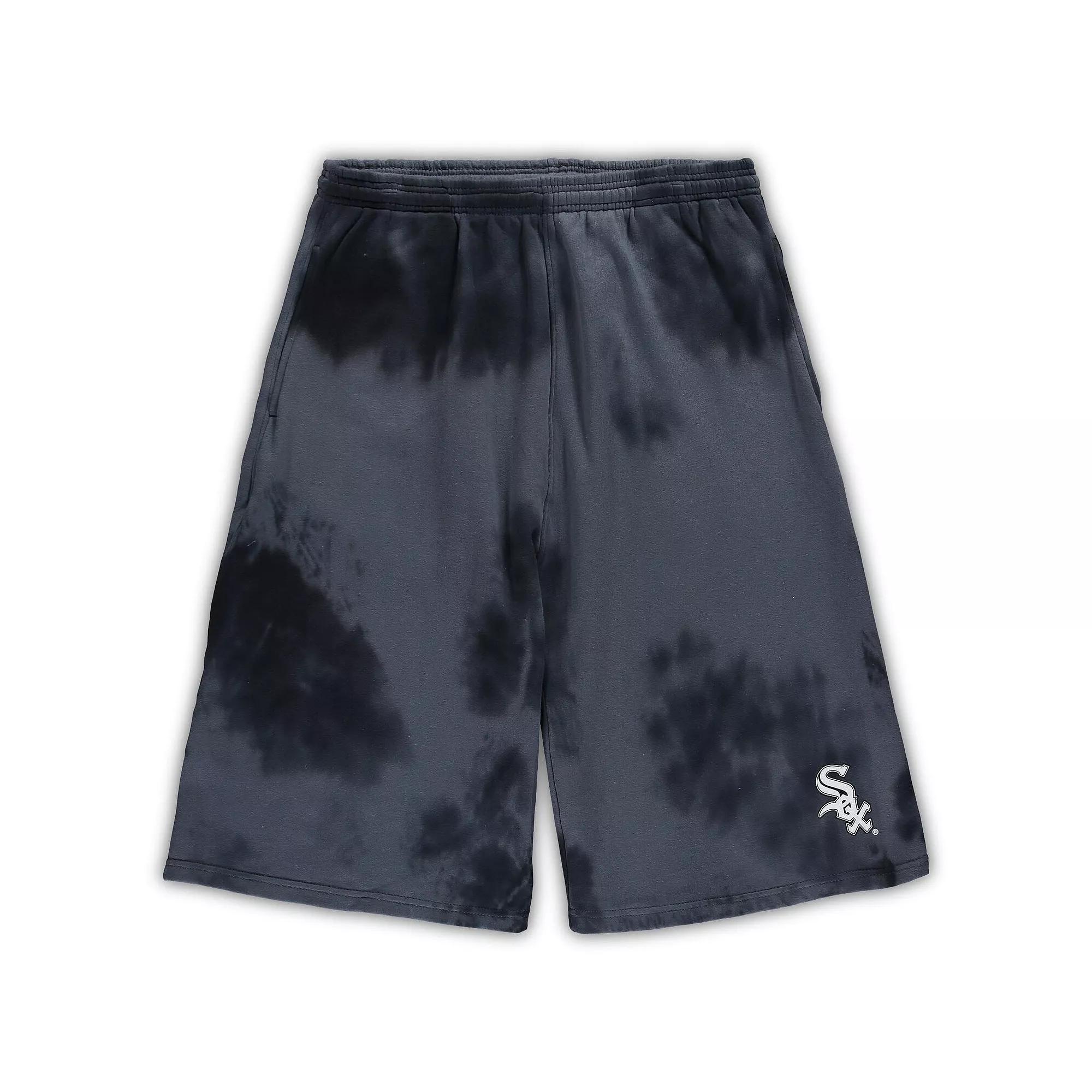 Men's Black Chicago White Sox Big & Tall Tye Dye Fleece Shorts, Size: 4XB Product Image