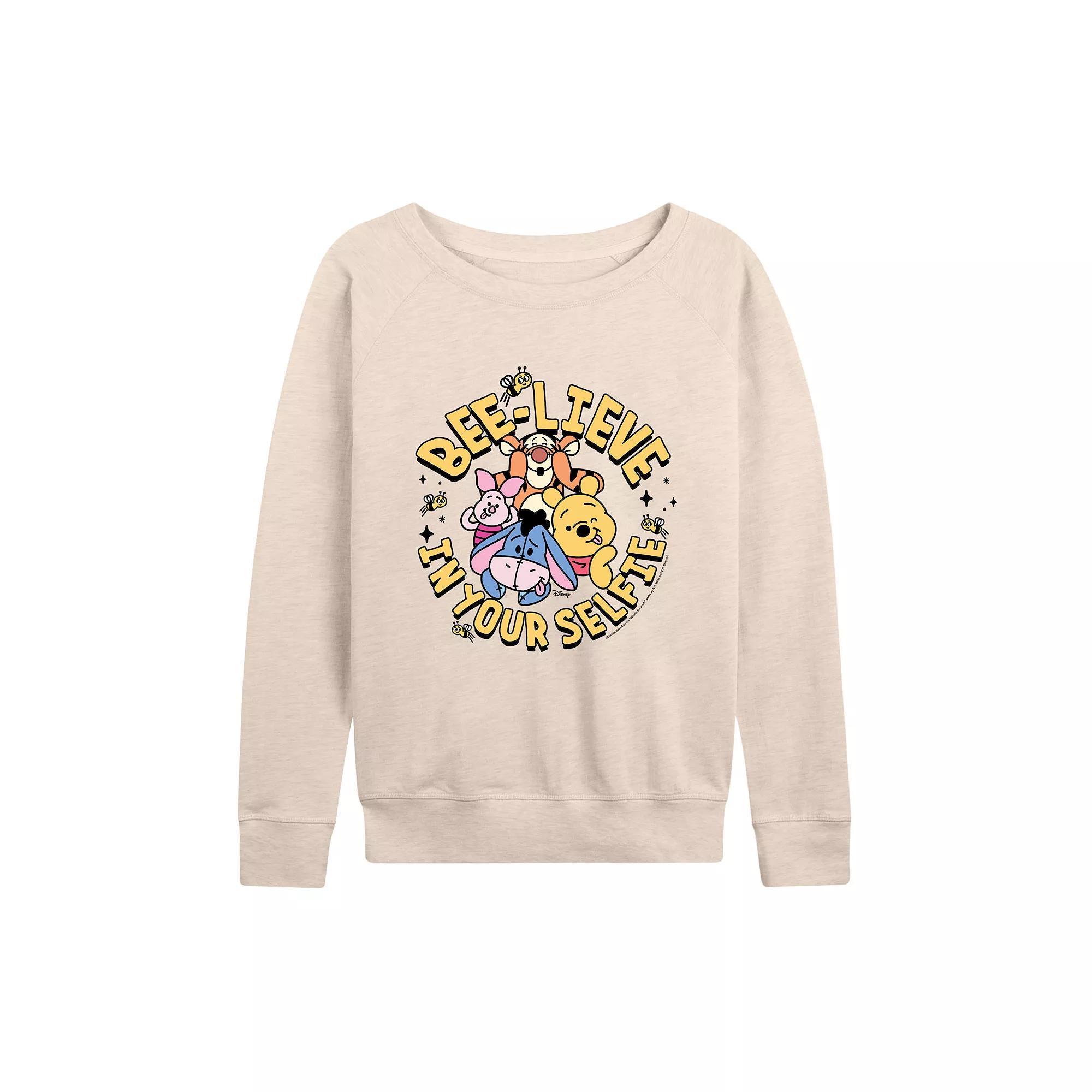 Disneys Winnie the Pooh Womens Group French Terry Long Sleeve Tee, Girls Product Image