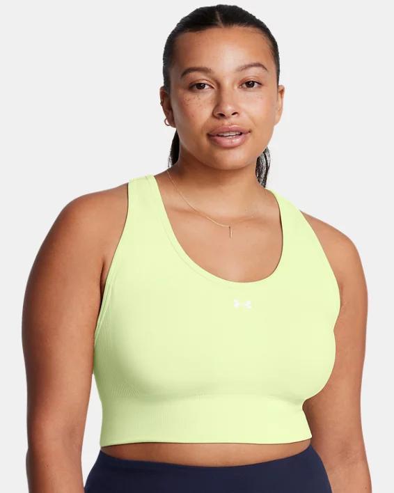 Women's Under Armour Vanish Seamless Medium-Impact Mid Sports Bra, Size: XS, White Product Image