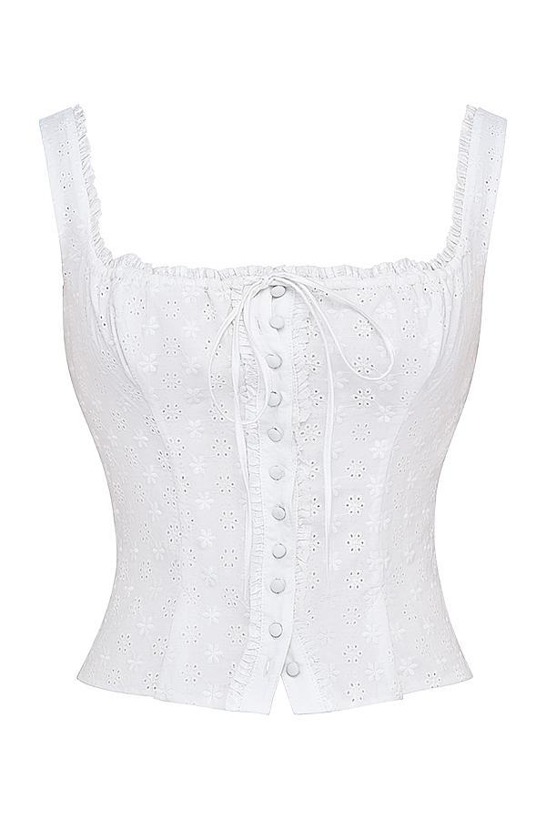 Juana  white broderie anglaise top - sale Product Image