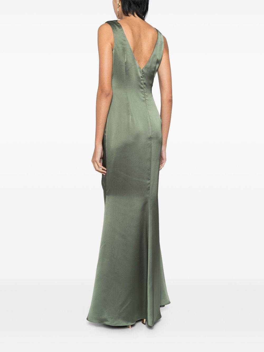 satin asymmetric gown Product Image