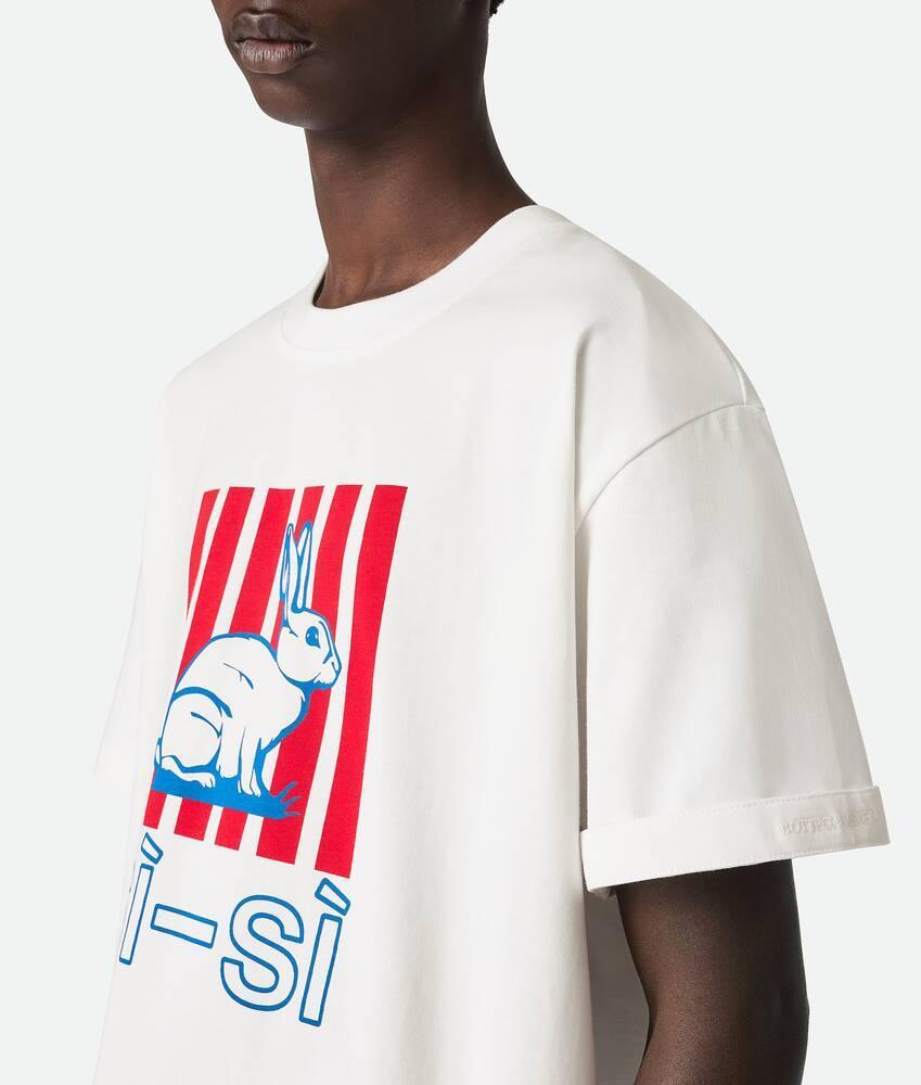 Men's Cotton Printed Jersey T-Shirt in White Product Image