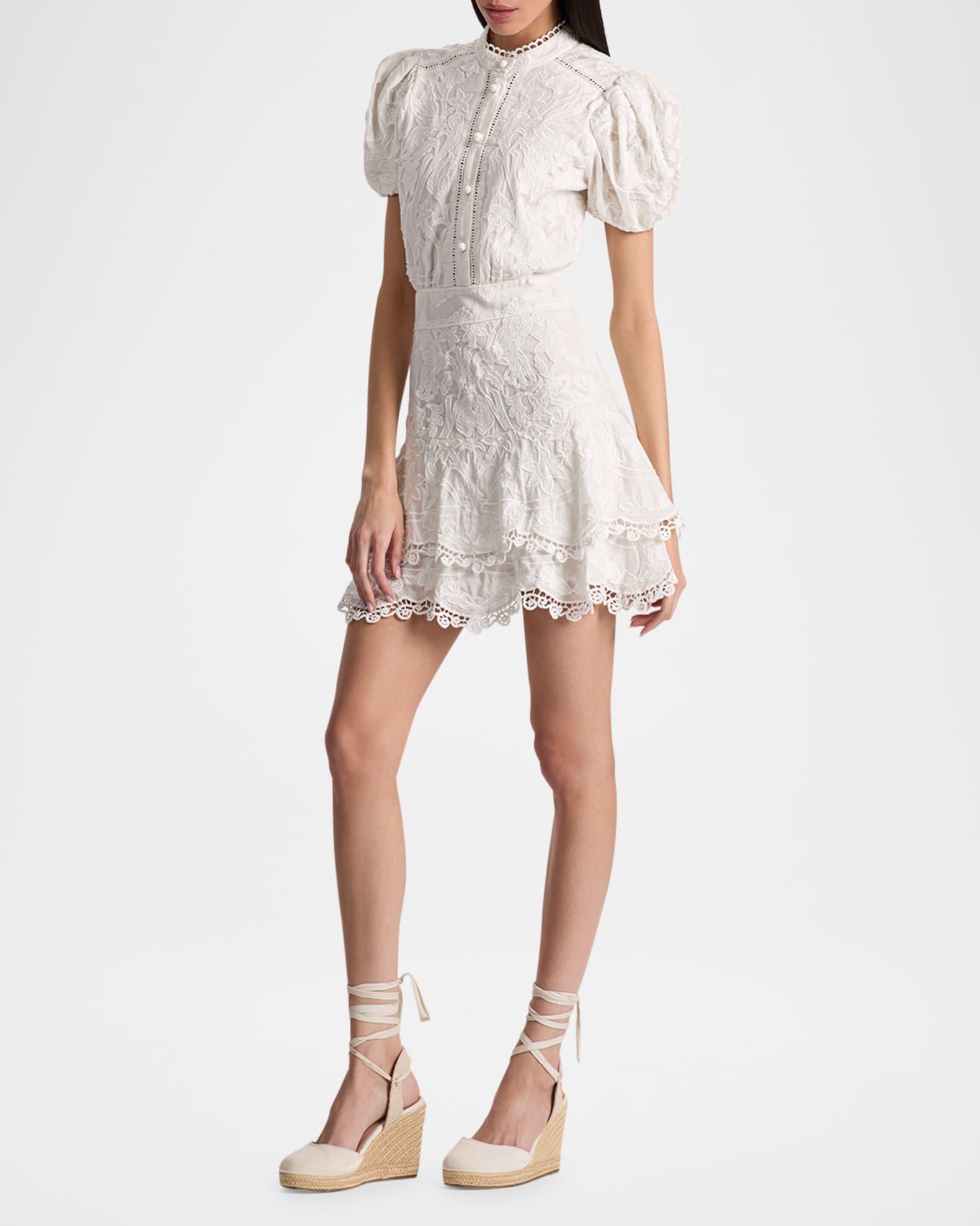 Loryn Embroidered Puff-Sleeve Shirtdress Product Image