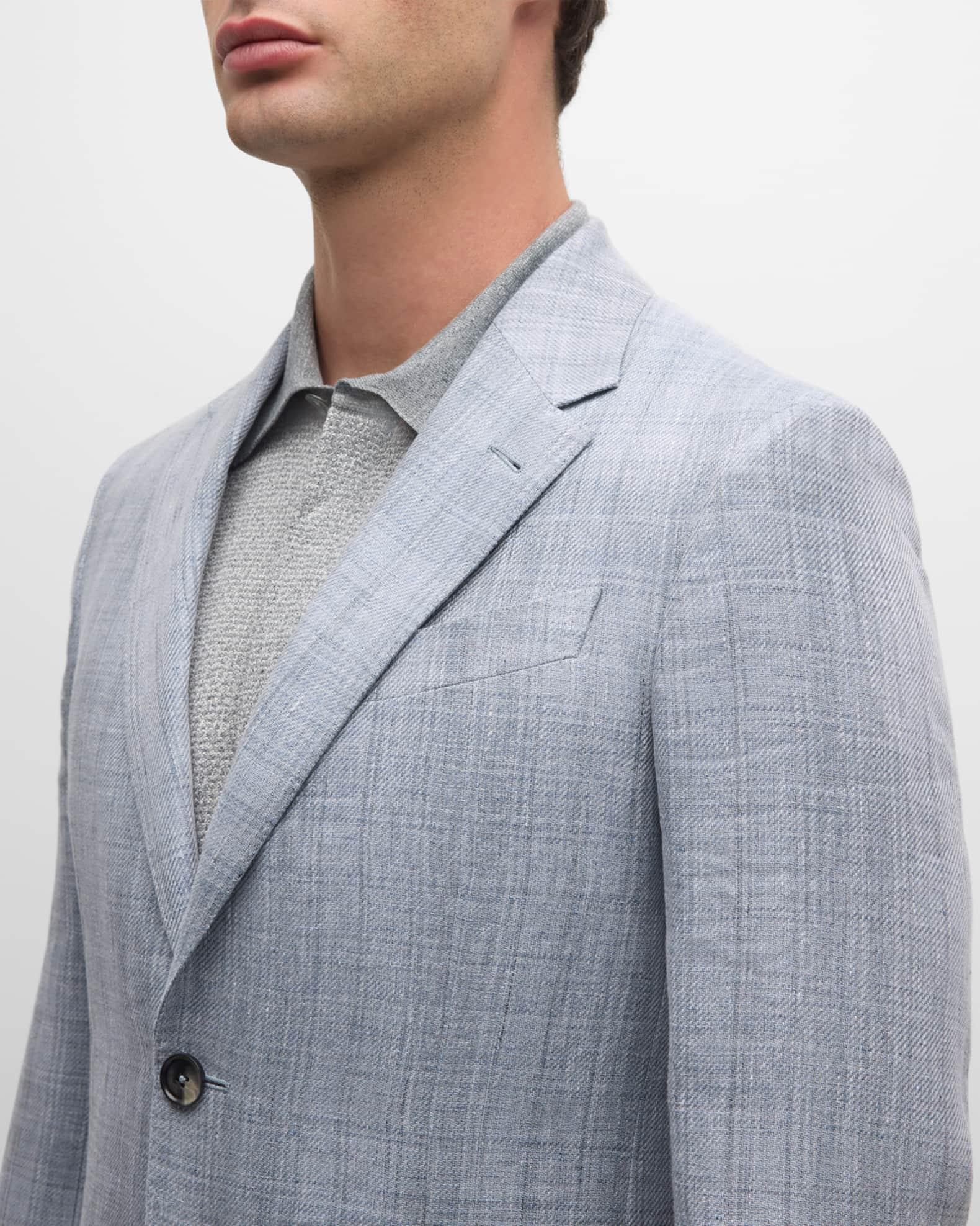 Men's Plaid Linen Sport Coat Product Image