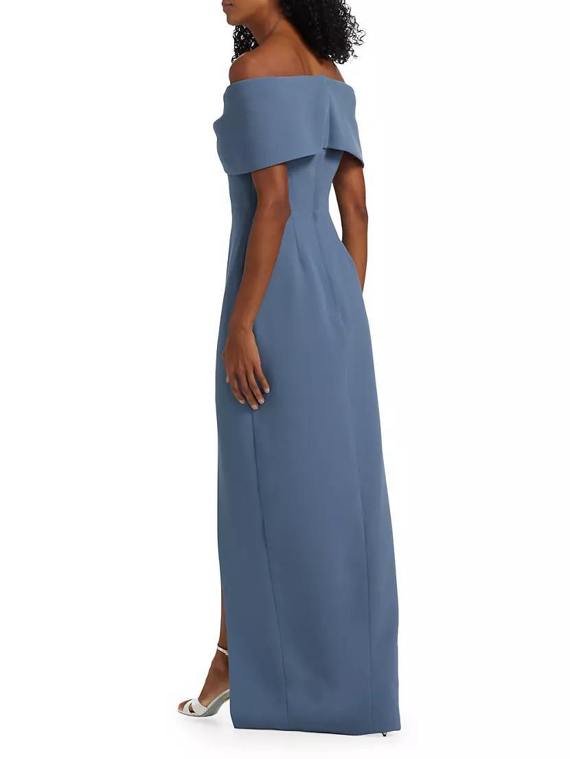 Womens Crpe Twist Off-the-Shoulder Gown Product Image