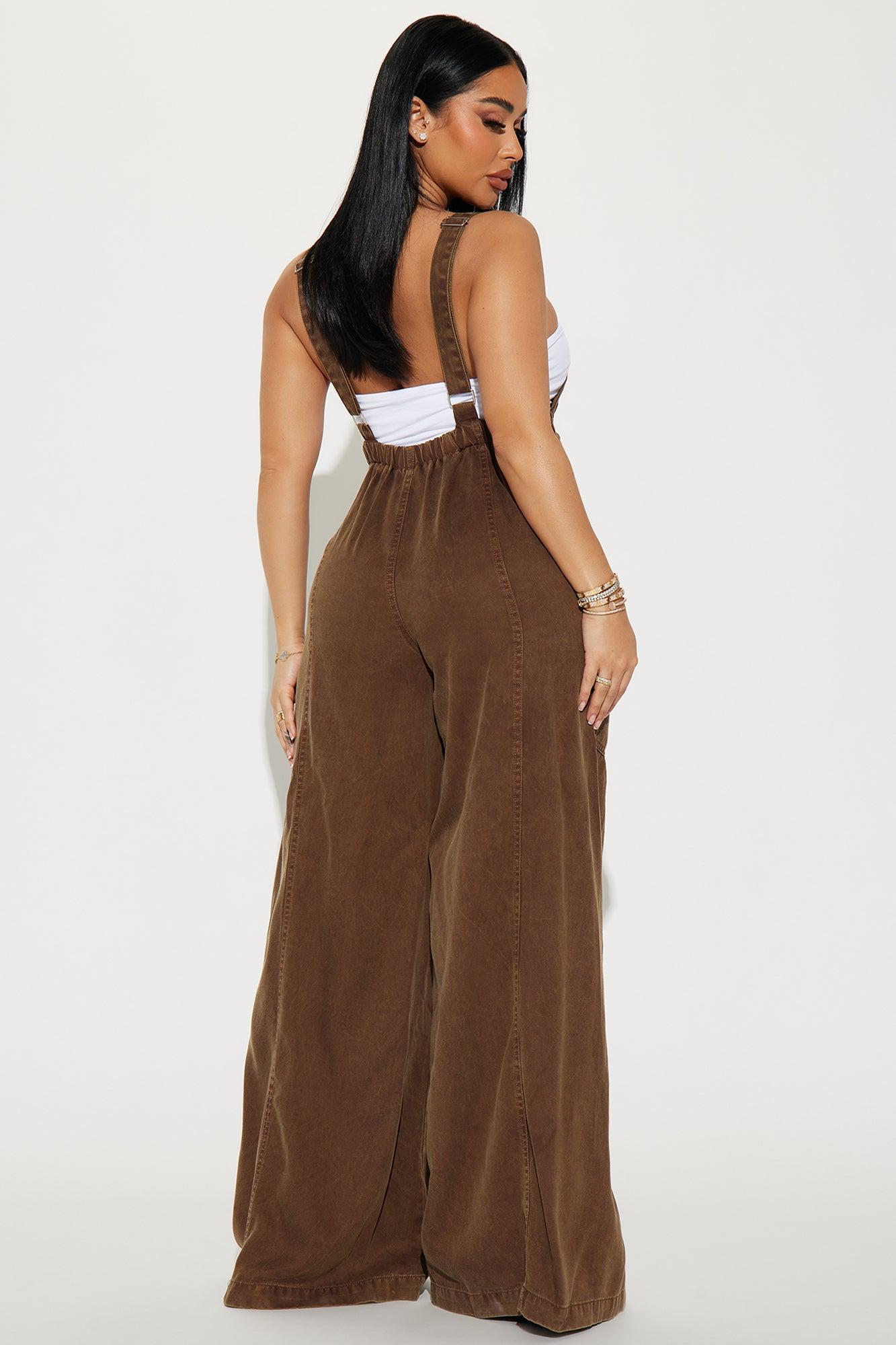 Katarina Washed Jumpsuit - Brown Product Image
