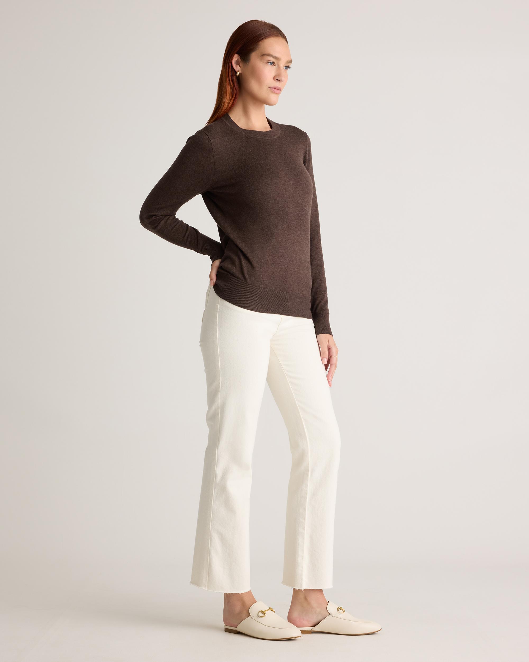 Quince | Women's Lightweight Cotton Cashmere Crew Sweater Size XS, Organic Cotton Product Image