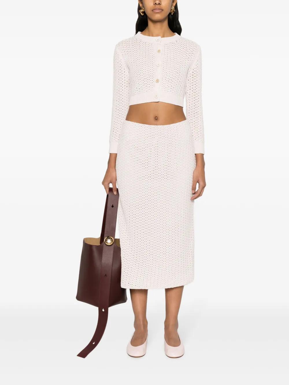 FABIANA FILIPPI Sequin-detail Open-knit Skirt In White Product Image