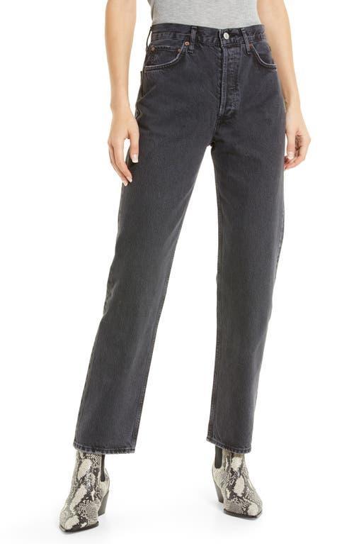 AGOLDE 90s Pinch Waist High Rise Straight Jeans Black Tea 29 Product Image