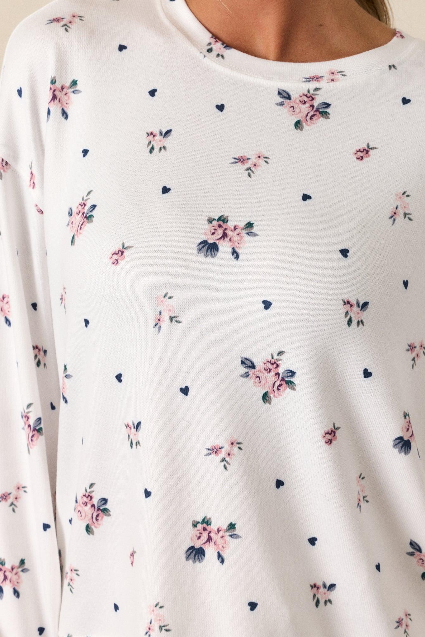 Z Supply Cozy Rosebud Ivory Lounge Top Product Image