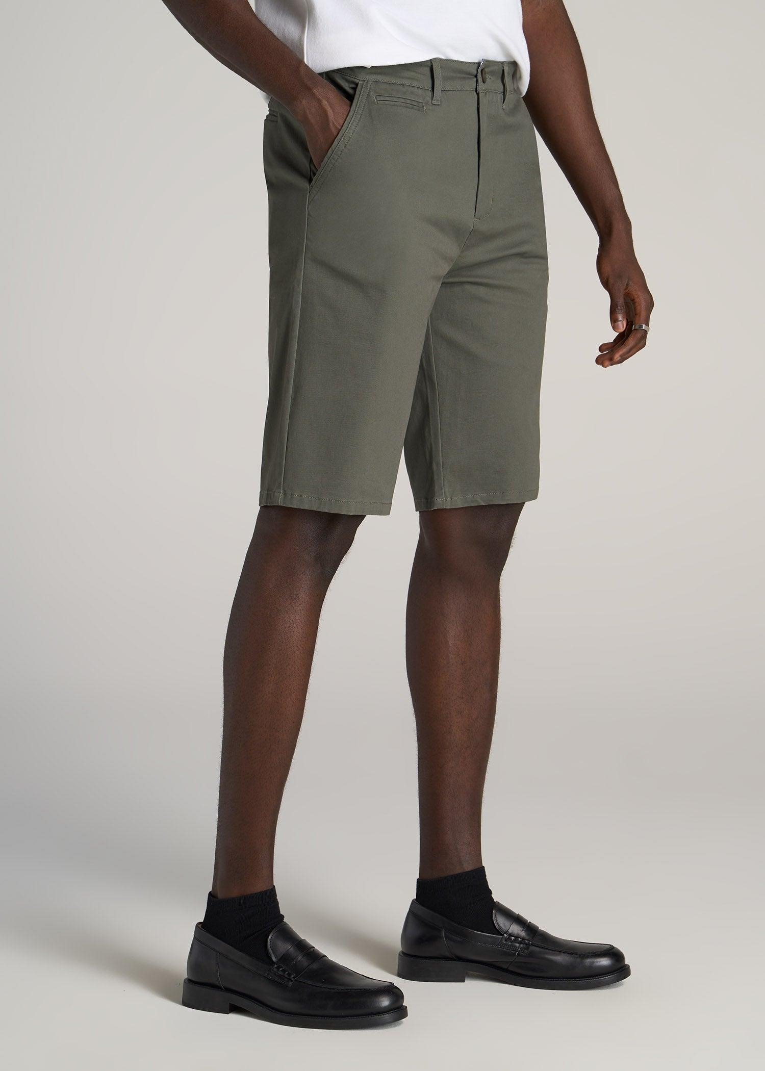 Chino Shorts for Tall Men in Fatigue Green Product Image