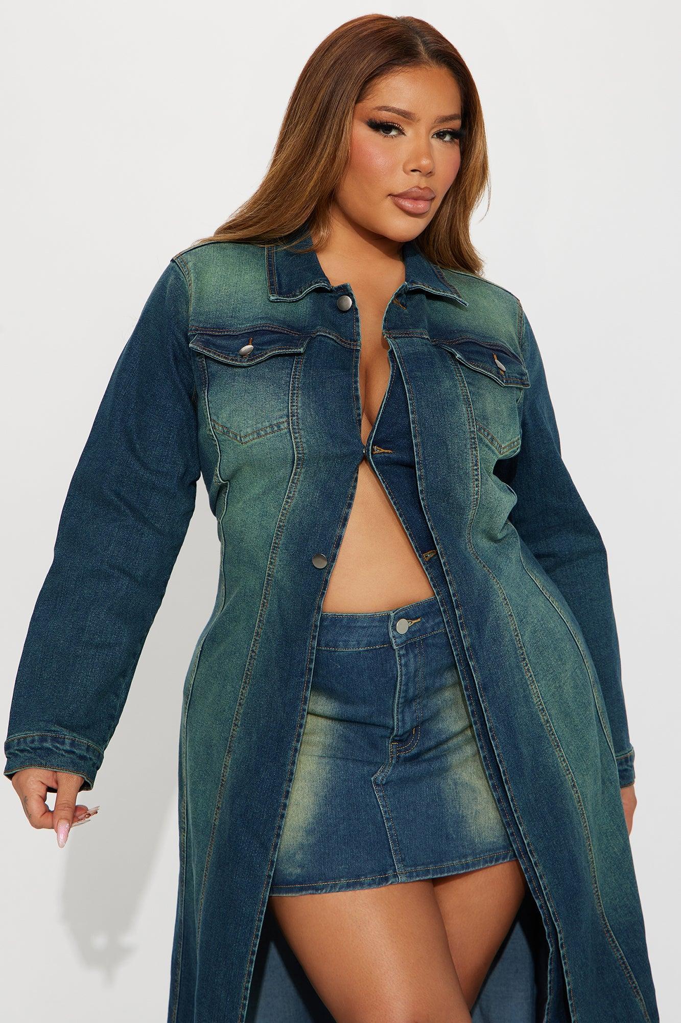 Follow My Lead Denim Trench - Dark Wash Product Image