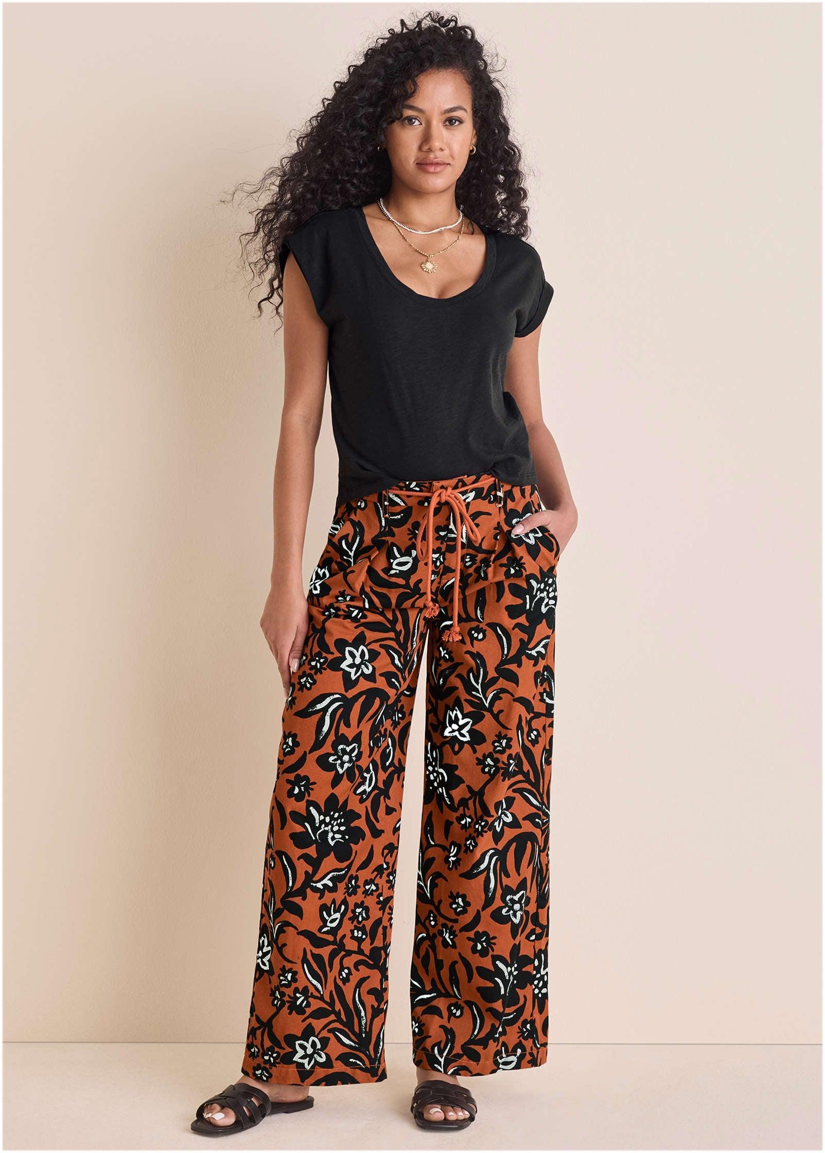 Chino Wide Leg Pant - Painterly Floral Product Image