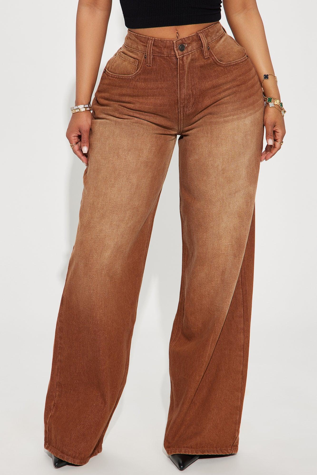 Amber Tinted 90's Baggy Jeans - Brown Product Image