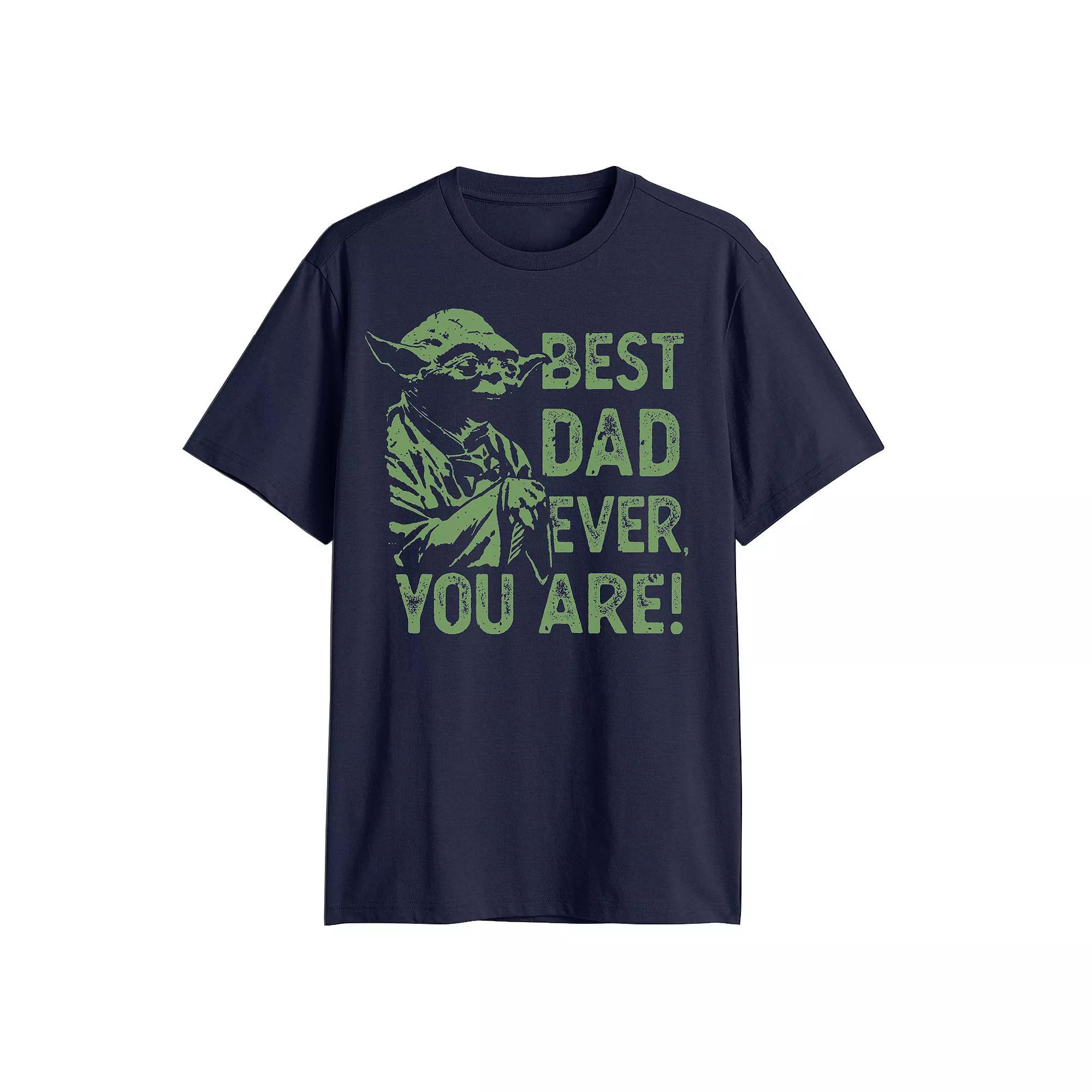 Men's Star Wars Yoda Best Dad Ever You Are Graphic Tee, Size: Small, Blue Product Image