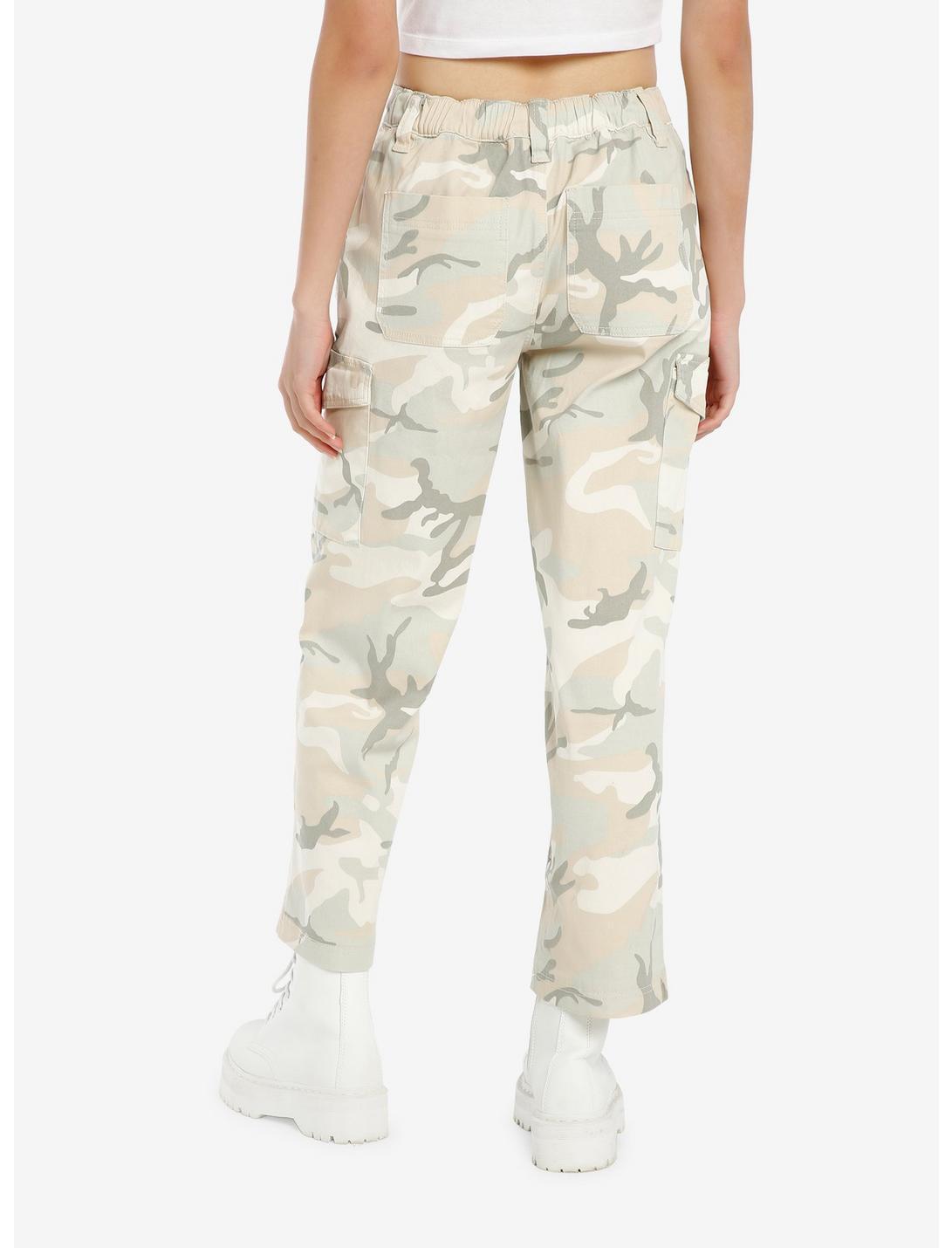 Cream Camouflage Cargo Pants Product Image