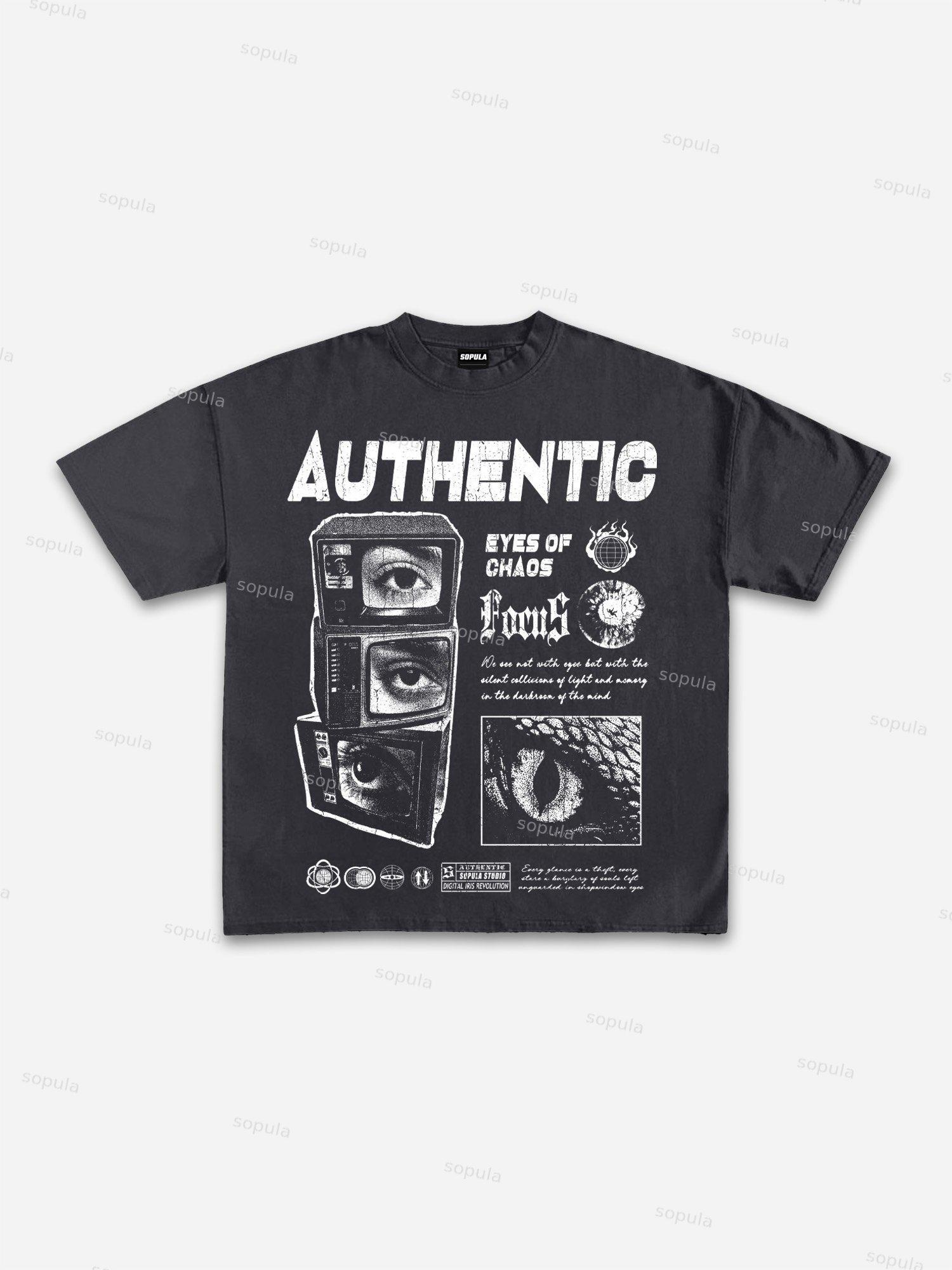 Vintage Eye Graphic Cotton T-shirt Product Image