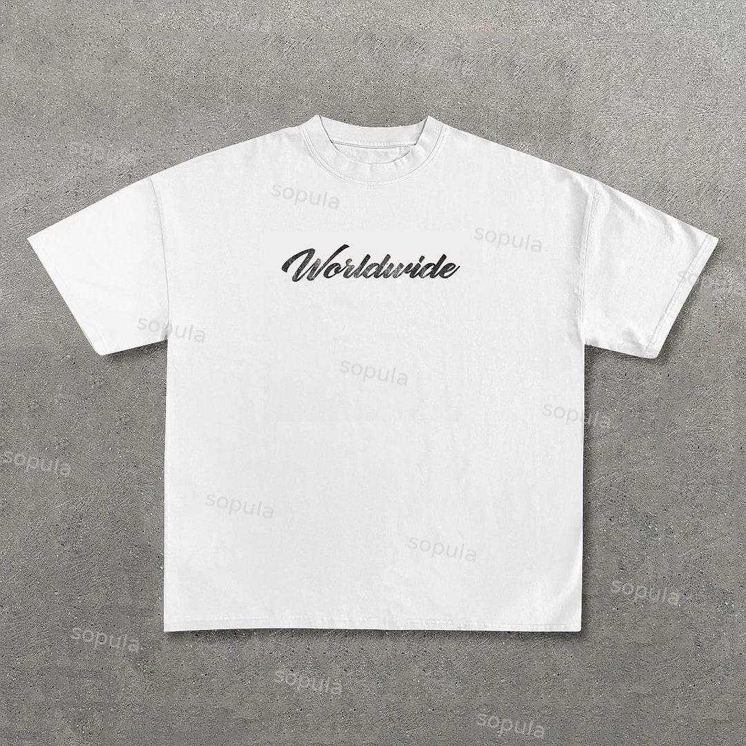 Vintage Move In Silence Graphic Casual Cotton T-Shirt Product Image