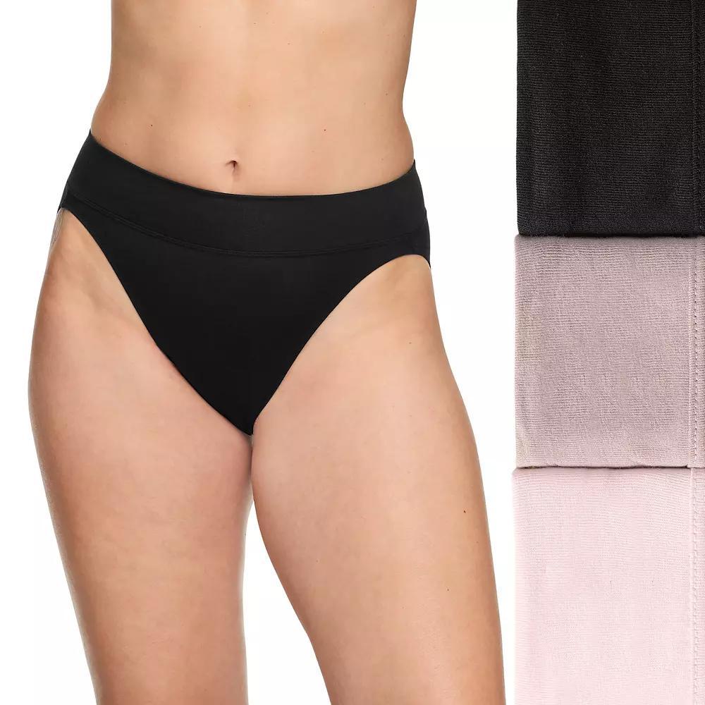 Womens Warners No Pinching No Problems 3-pk. Dig-Free Mid-Waist Hi-Cut Panty RT4403P Product Image