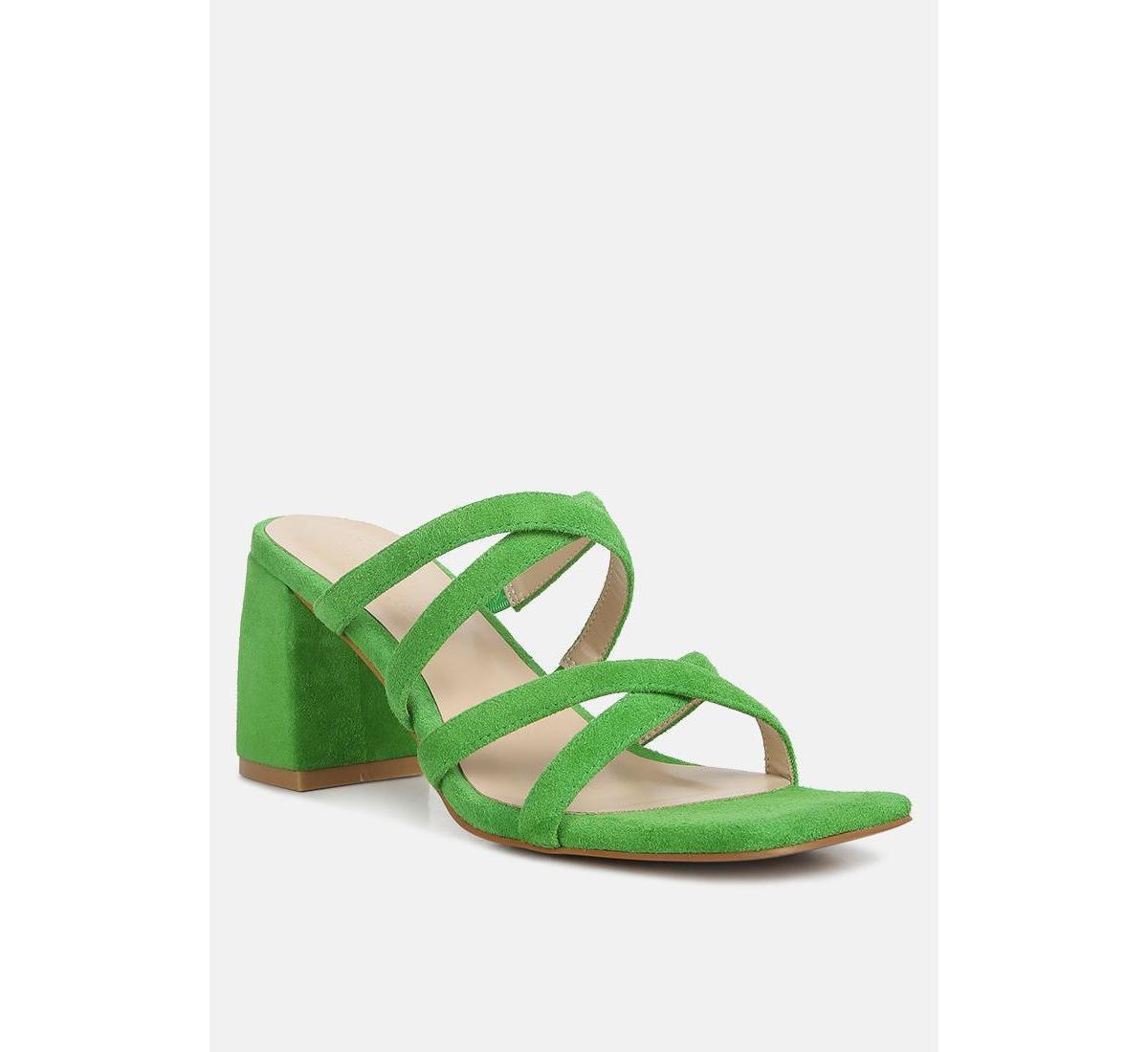 Rag & Co Valentina Women's Suede Strappy Block Heel Sandals, Size: 9, Black Product Image