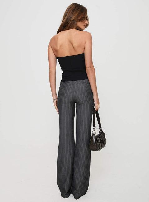 Kinkirk Flared Pants Grey Pinstripe Tall Product Image