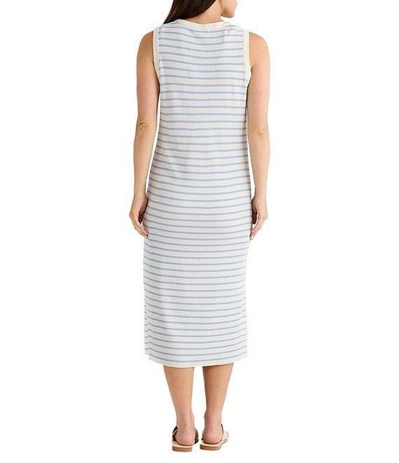 Brave + True Sleeveless Crew Neckline Striped Knit Midi Dress Product Image