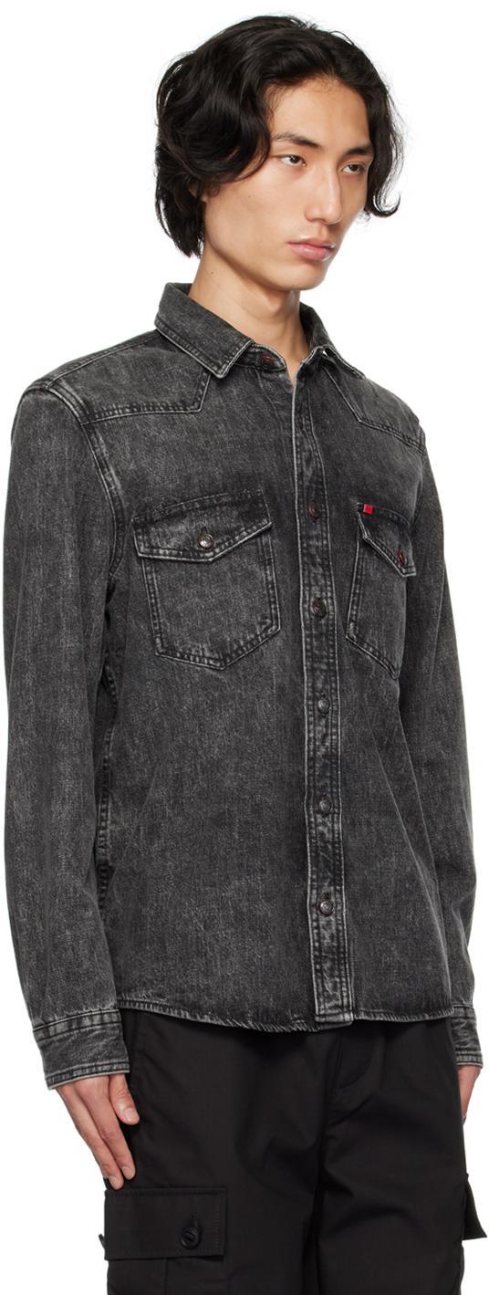HUGO BOSS Gray Relaxed-fit Denim Shirt In Grey Product Image