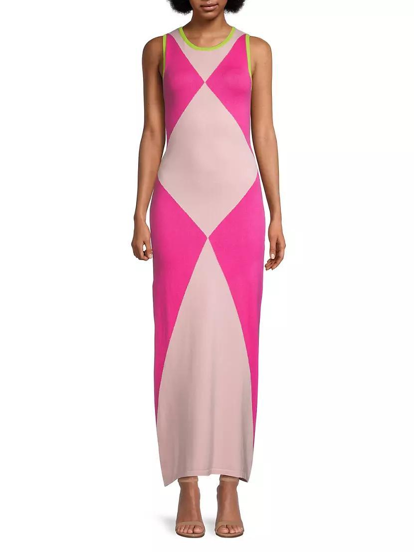 Colorblock Knit Maxi Dress Product Image