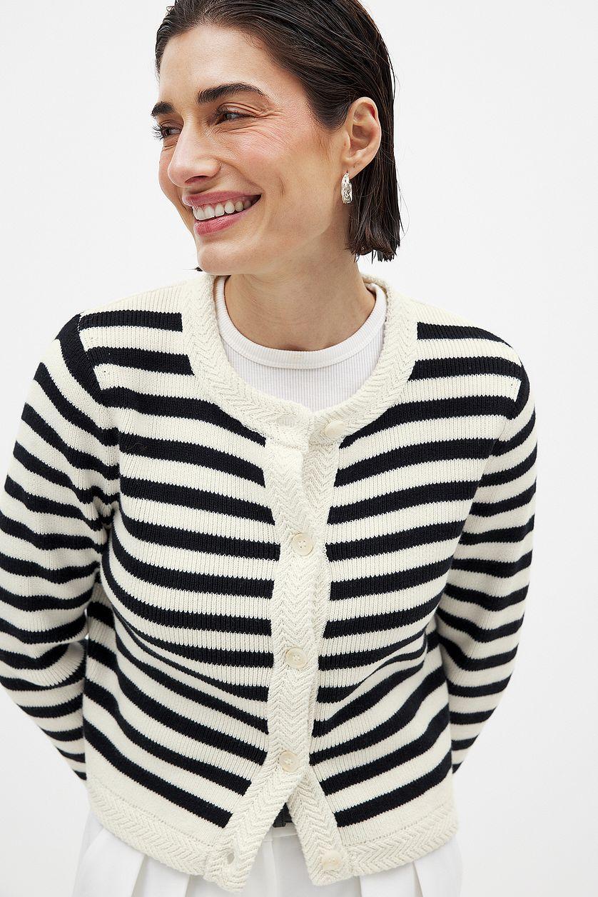 Striped Knitted Cardigan Product Image