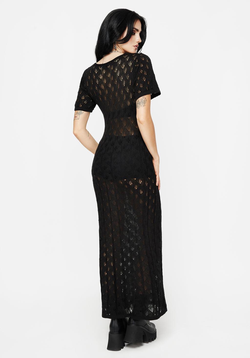 Elnora Moth Crochet Knit Maxi Dress Product Image