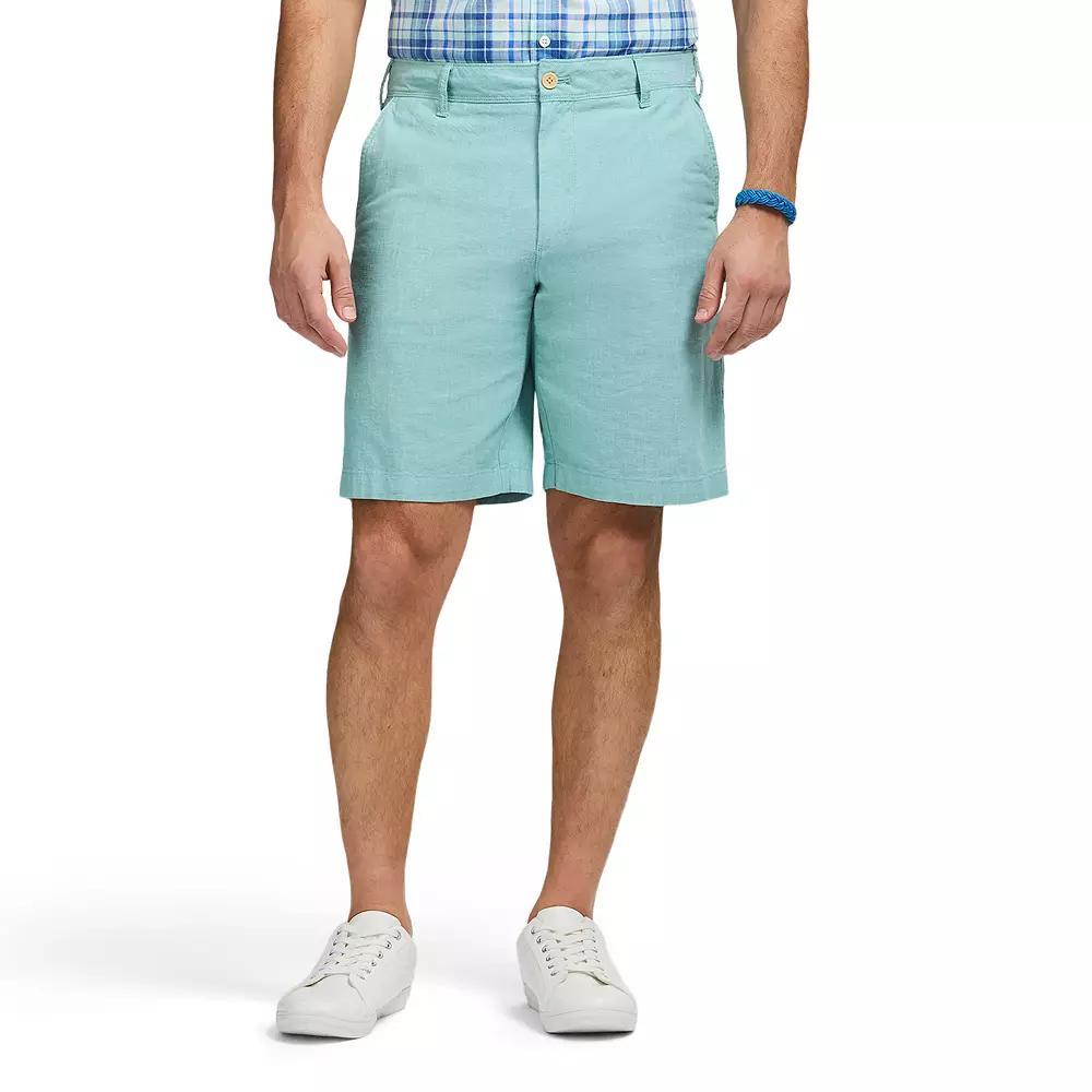 Men's IZOD Classic Chambray Flat Front Shorts, Size: 33, Beryl Green Product Image