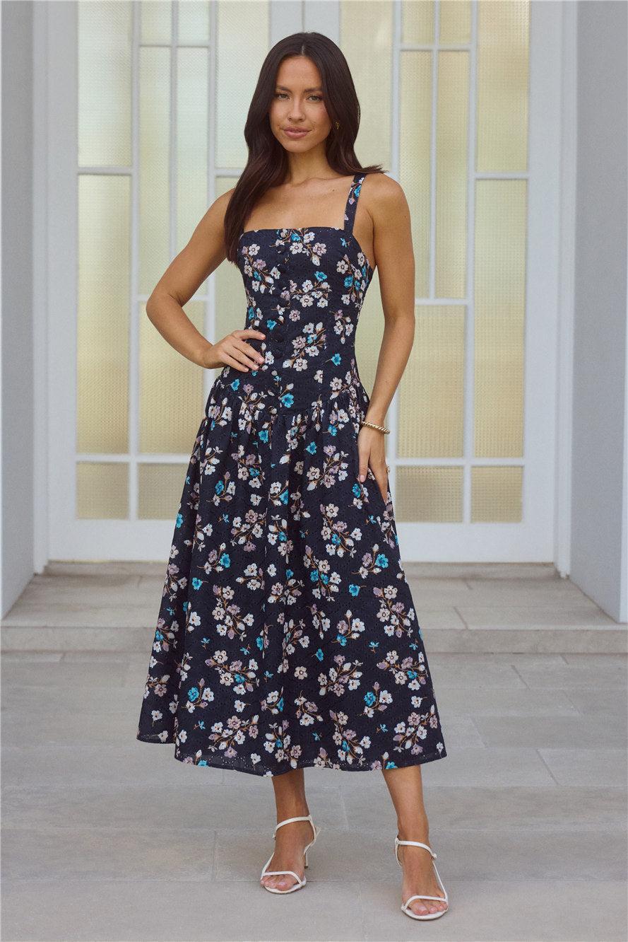 Whimsical Charm Maxi Dress Black Product Image