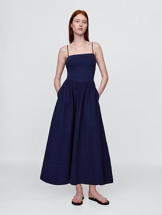 Cotton Gauze Mixed Media Maxi Dress Product Image