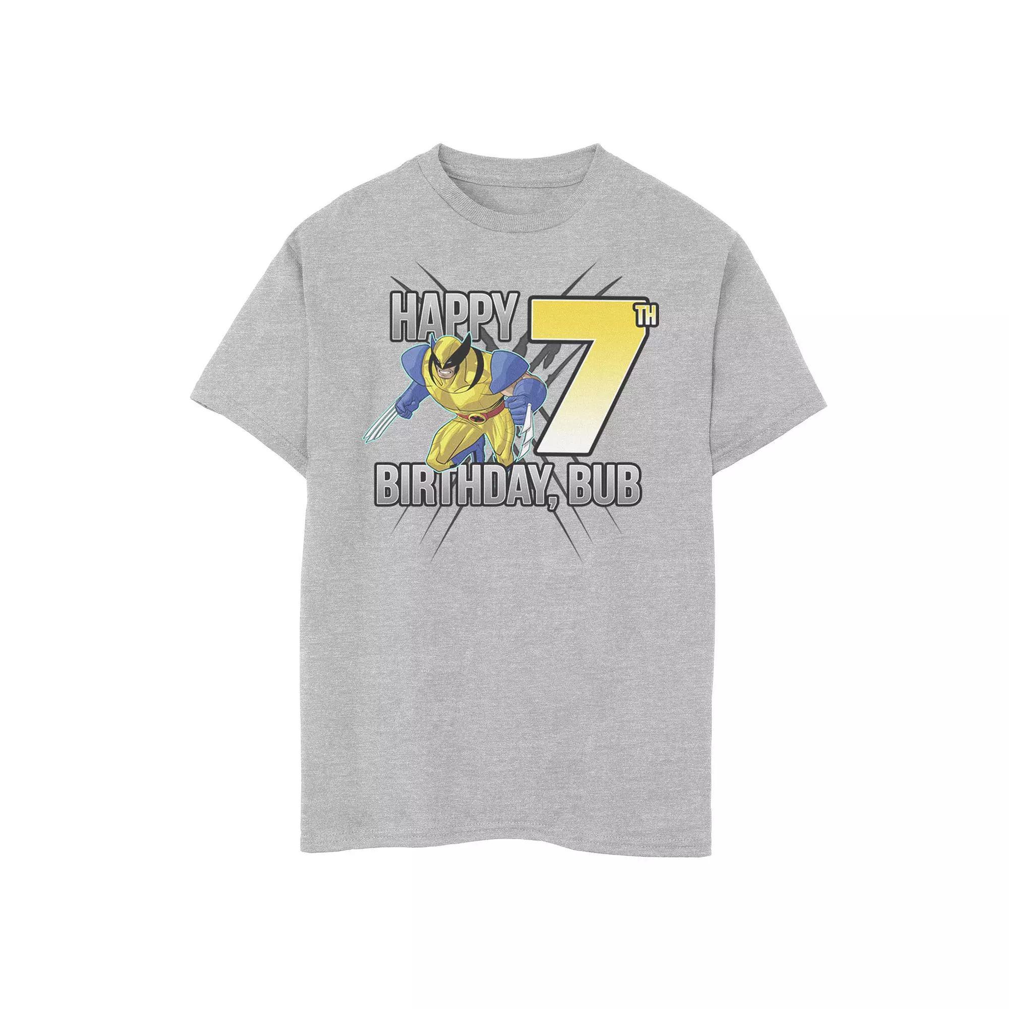 Boys 8-20 Marvel X-Men Wolverine Happy 7th Birthday Bub Graphic Tee, Boy's, Size: XS, Athletic Grey Product Image