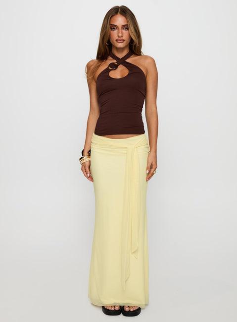 Caviar Tie Maxi Skirt Lemon Product Image