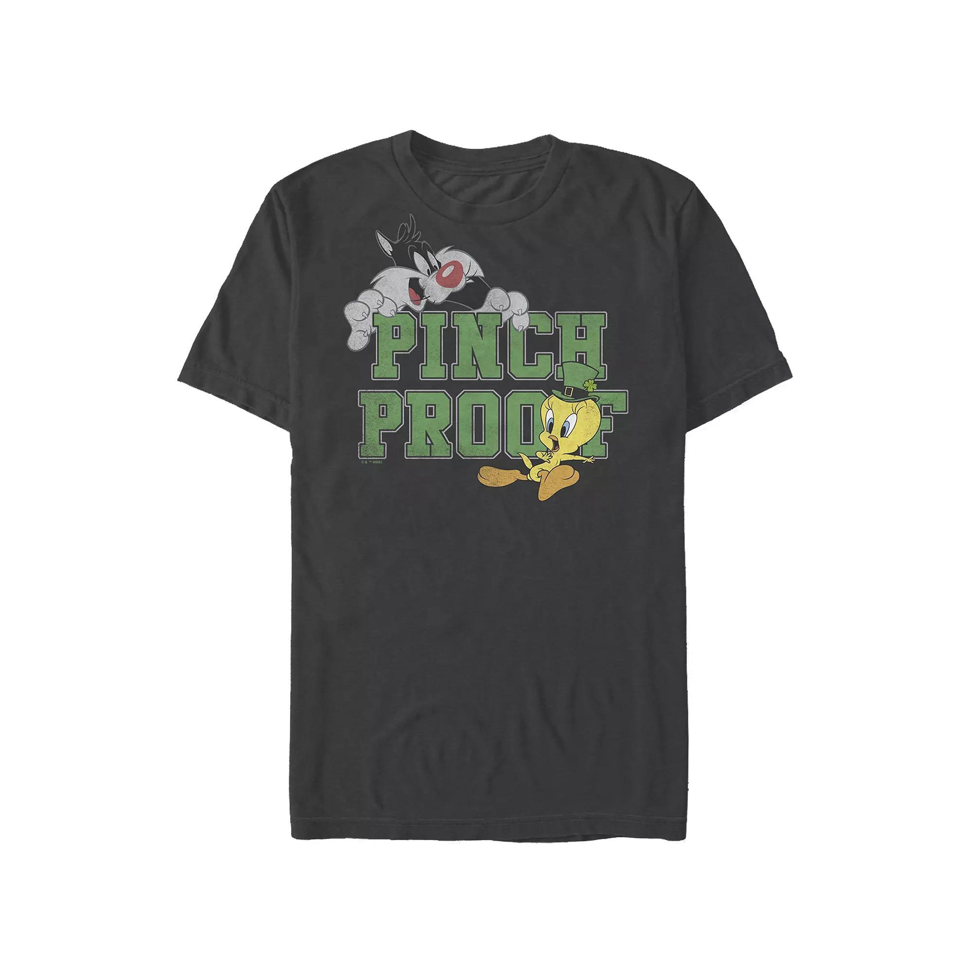 Men's Looney Tunes Sylvester And Tweety Pinch Proof Graphic Tee, Size: XXL, Grey Product Image