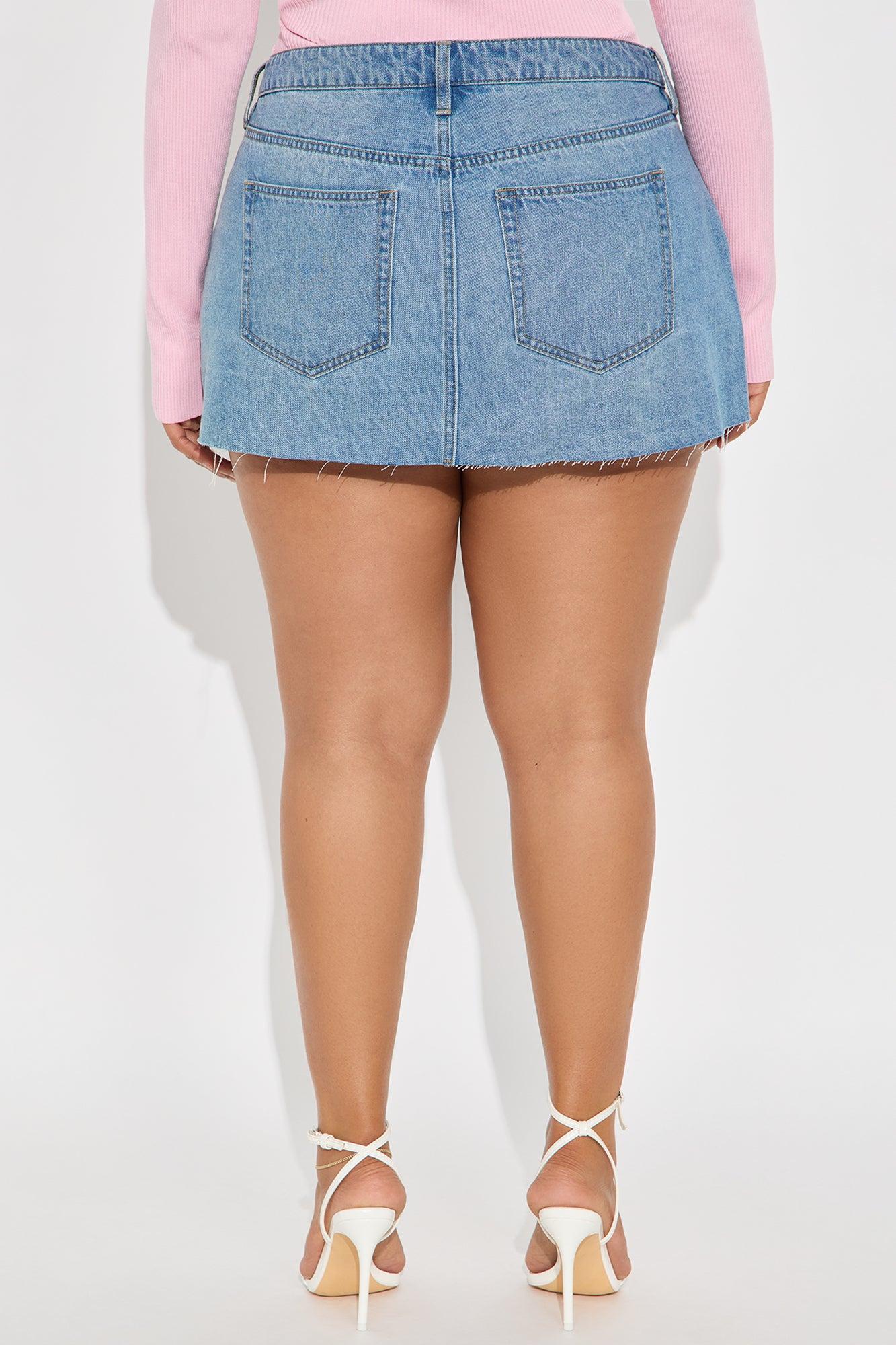Alex Denim Micro Mini Skirt - Light Wash Product Image