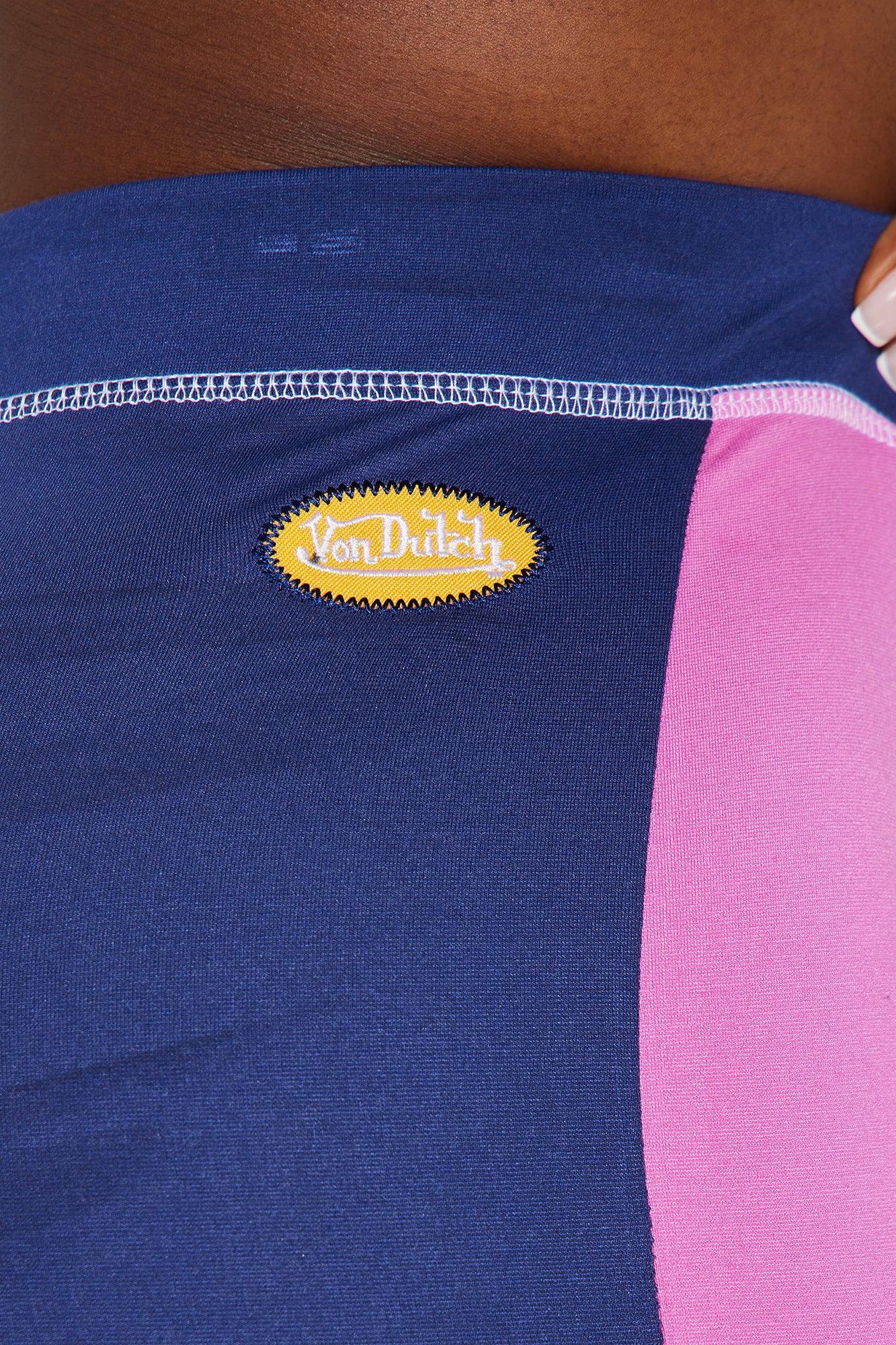 Von Dutch Rhinestone Contrast Flared Pant - Pink/combo Product Image