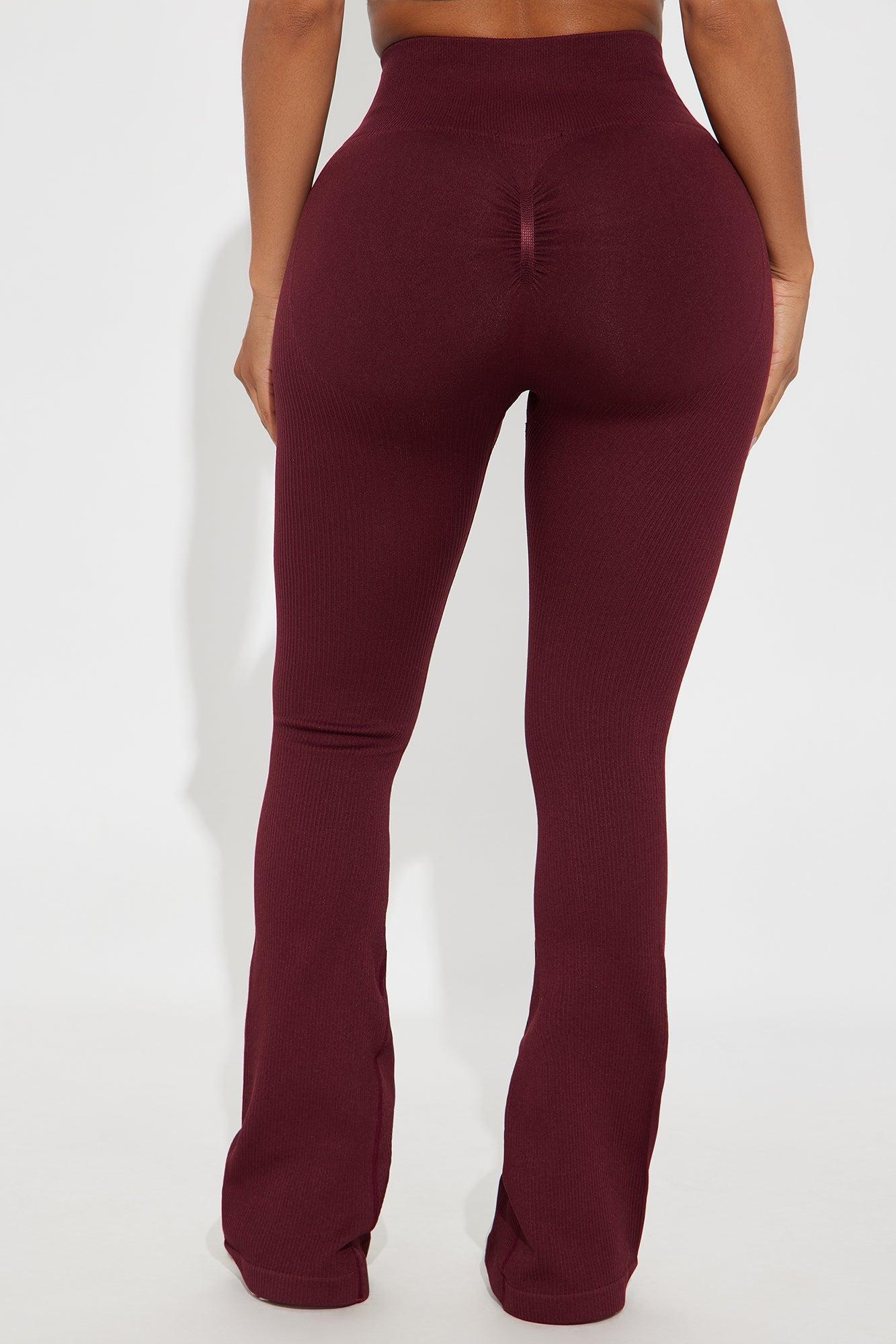 Beach Body Effortless Seamless Active Yoga Pant - Burgundy Product Image