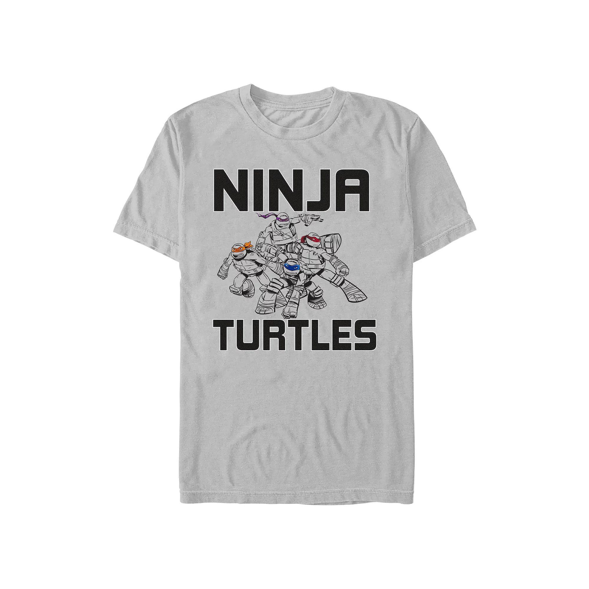 Men's Teenage Mutant Ninja Turtles Sketches Graphic Tee, Size: Small, Silver Product Image