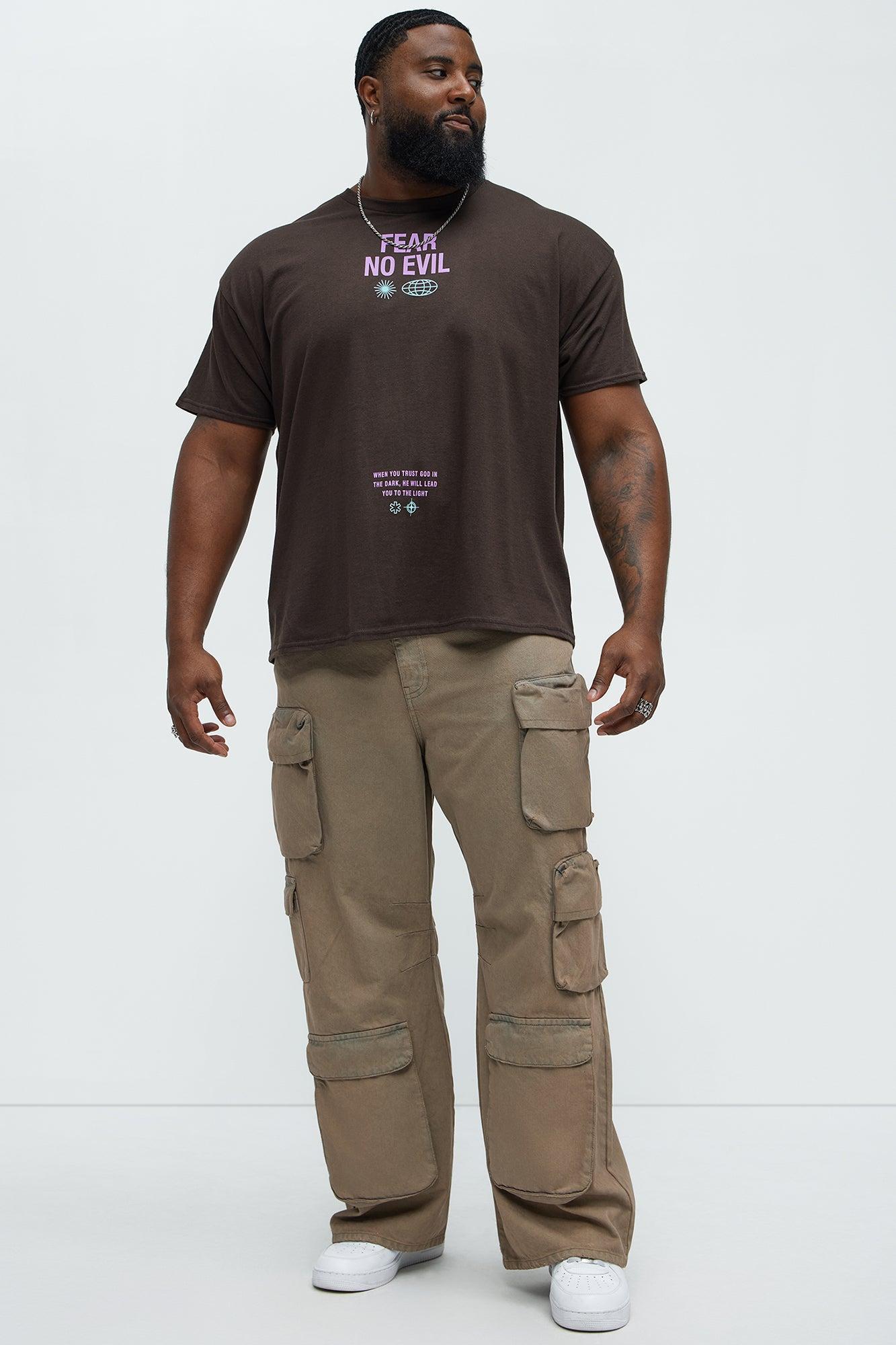 Fear No Evil Repent Oversized Short Sleeve Tee - Chocolate Product Image