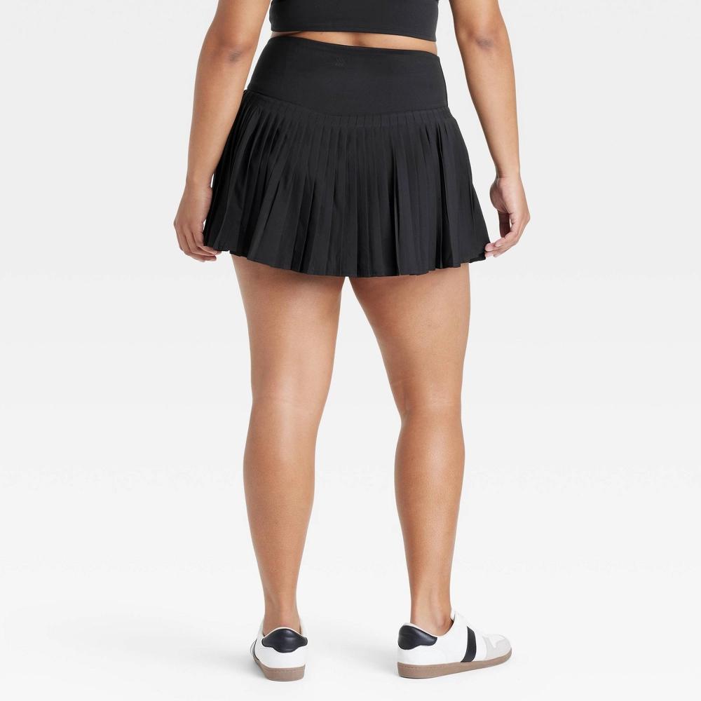 Womens High-Rise Woven Pleated Skort 15.75 - All In Motion Black L: Moisture Wicking, Quick Dry, Built-in Shorts, UPF 50+ Product Image