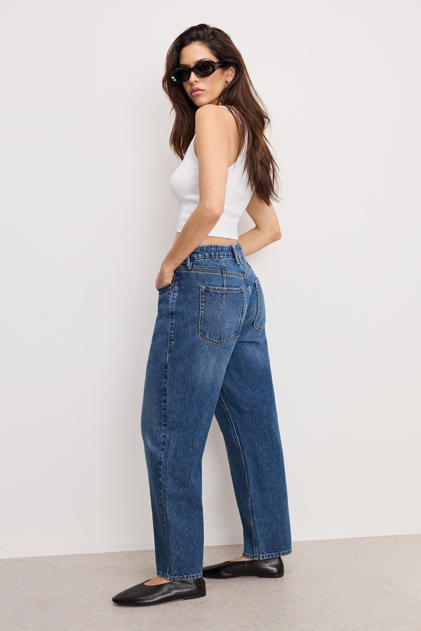 GOOD 90S CROPPED RELAXED JEANS | INDIGO963 Product Image
